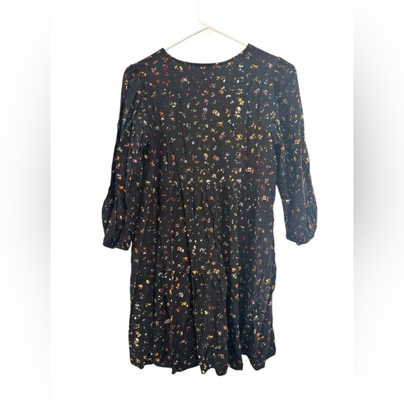 Gap Floral Trapeze Dress Long Sleeve Boho Hippie Flowy Fall Tiered Small - Picture 7 of 9